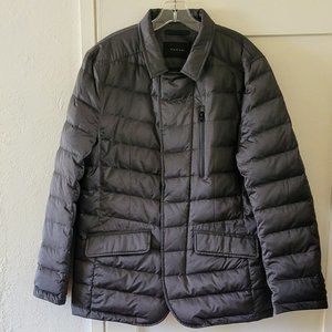 Never Worn NWT Men's MEDIUM Tahari Steel Grey Quilted Down Jacket